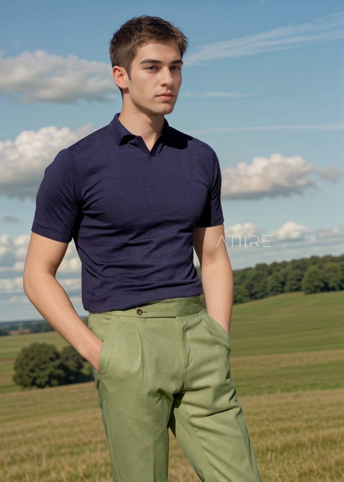 PISTA SIGNATURE BUTTONED GURKHA PANTS BY ATIIRE