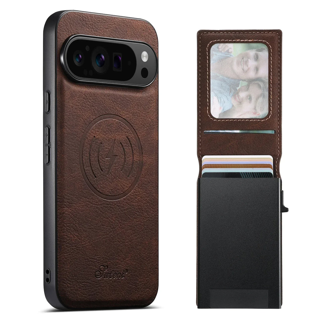 Leather Case with Detachable Wallet Stand For Pixel Series