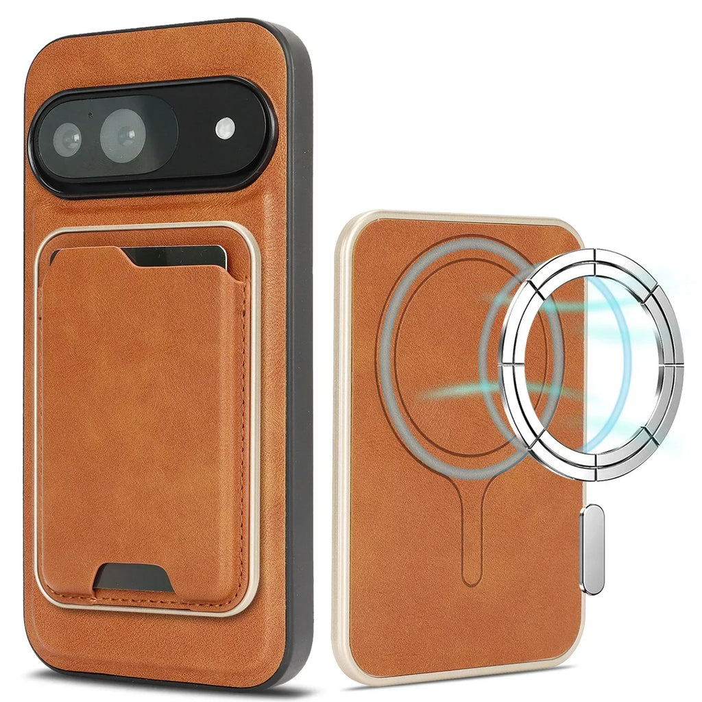 Magnetic Leather Wallet Case