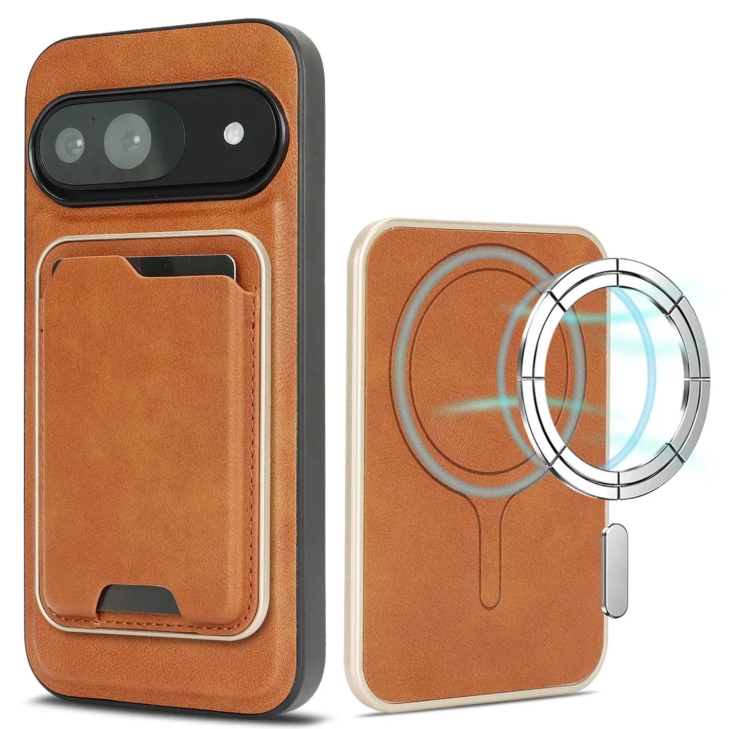 Magnetic Leather Wallet Case