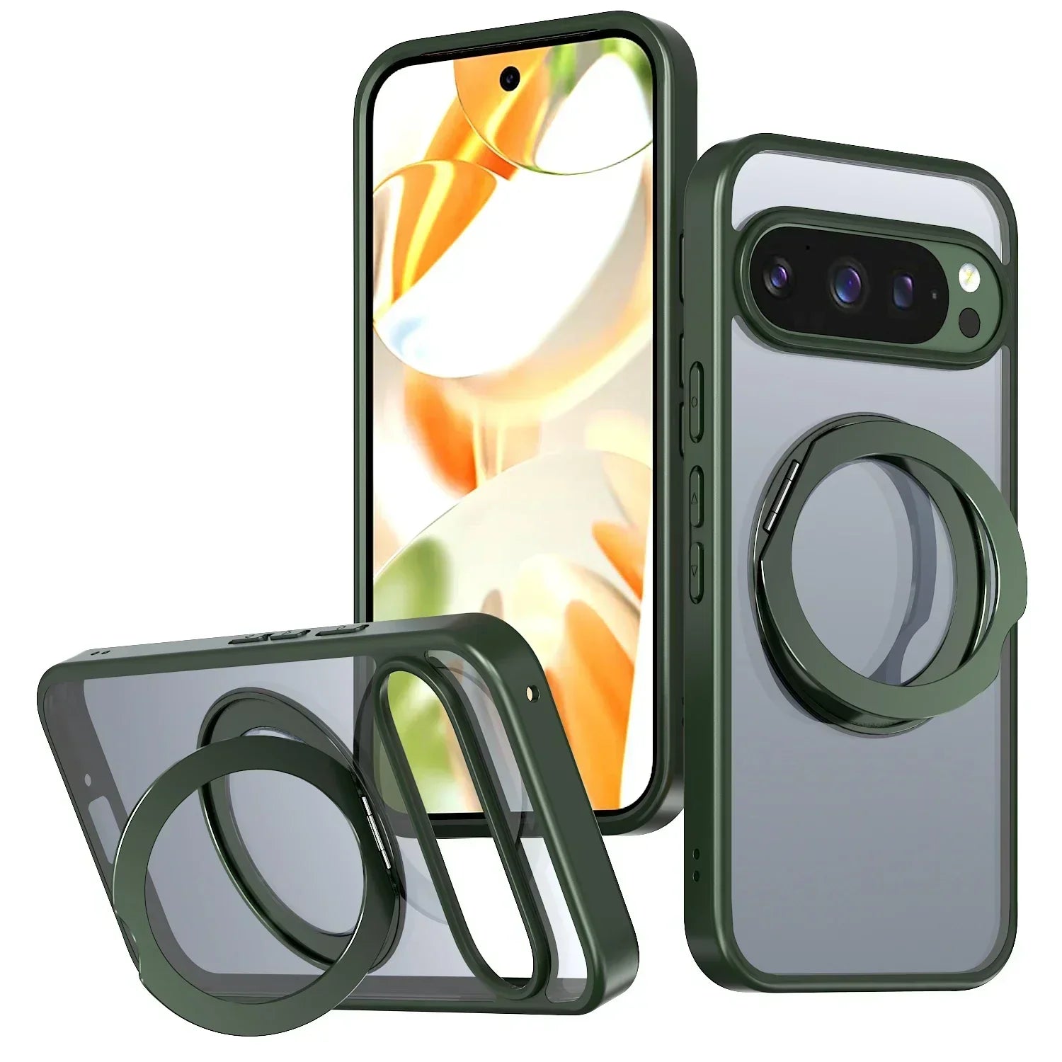 Clear Magnetic Ring Kickstand Case
