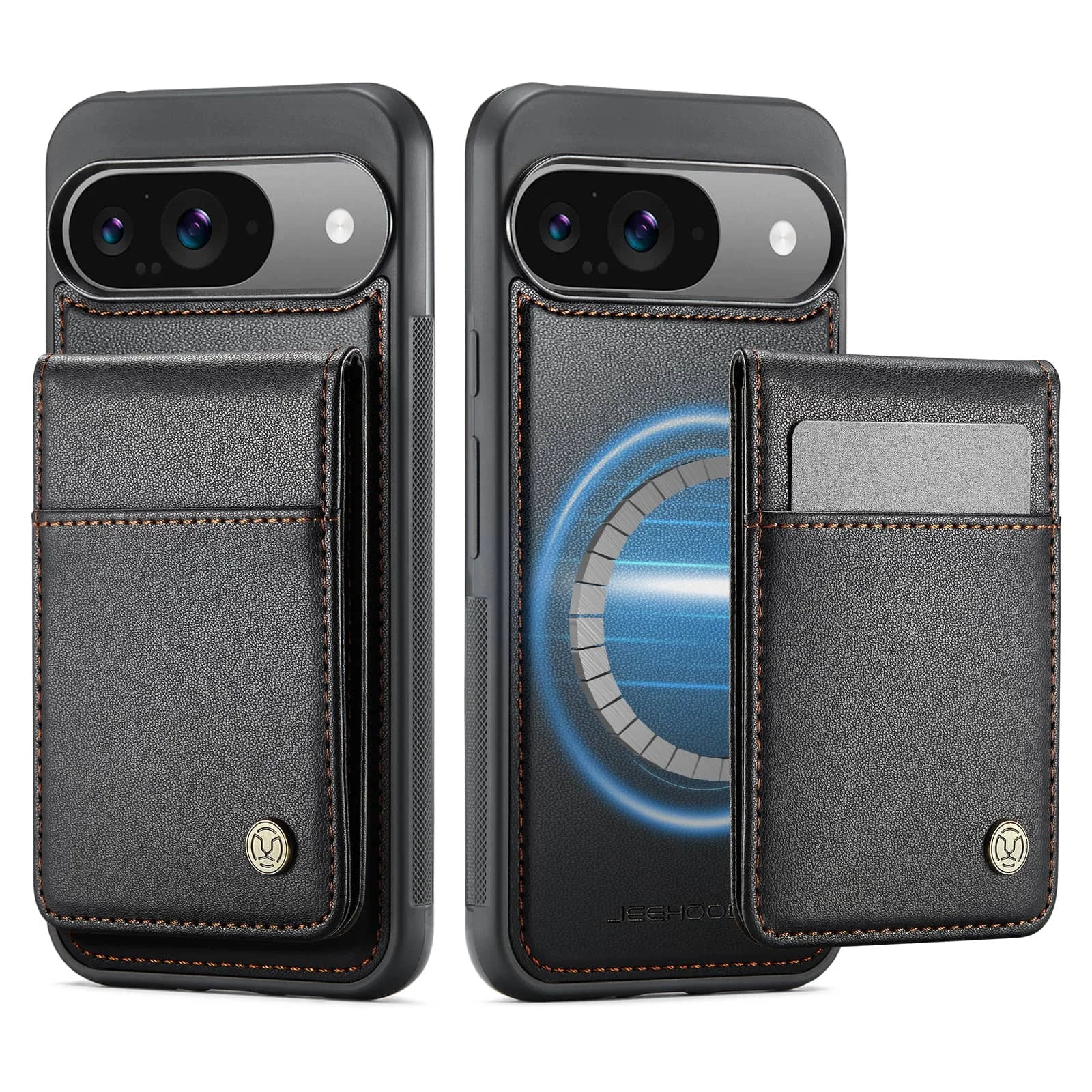 Leather Case with Card Holder For Google Pixel 9 Series