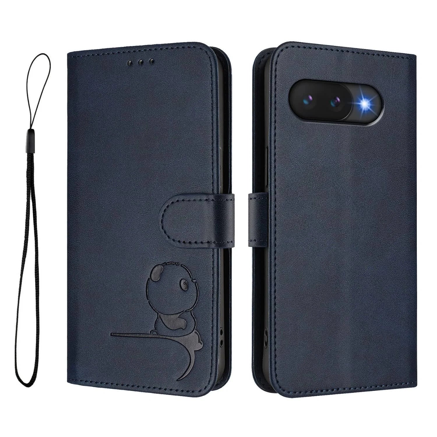 Leather Wallet Case with Strap For Pixel 10a