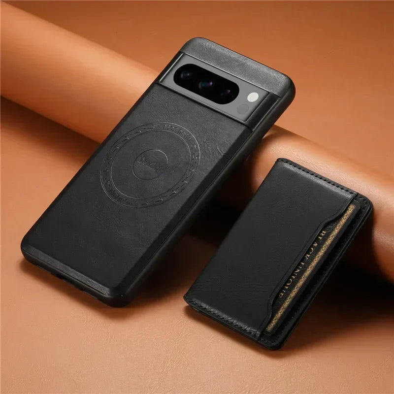 Magsafe Leather Case with Wallet For Pixel Series