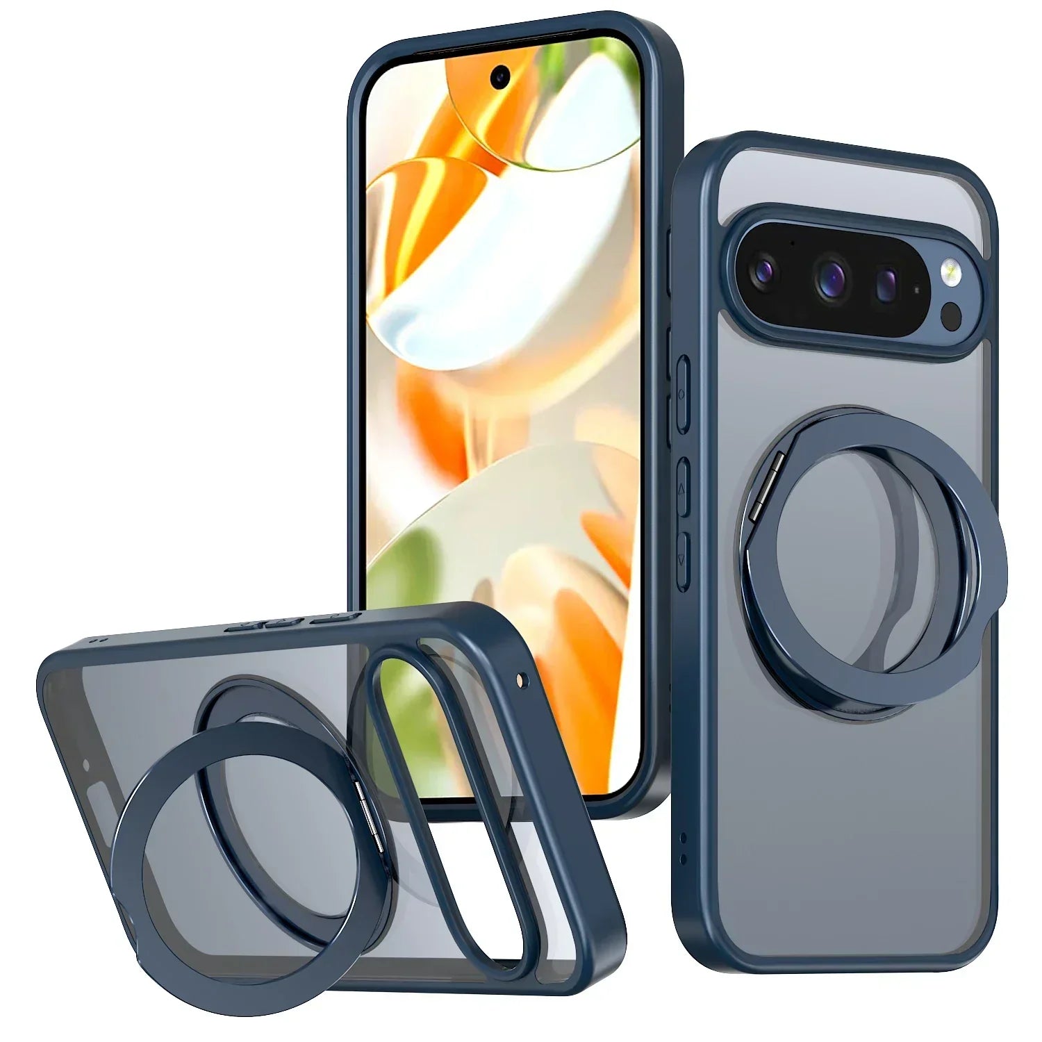 Clear Magnetic Ring Kickstand Case