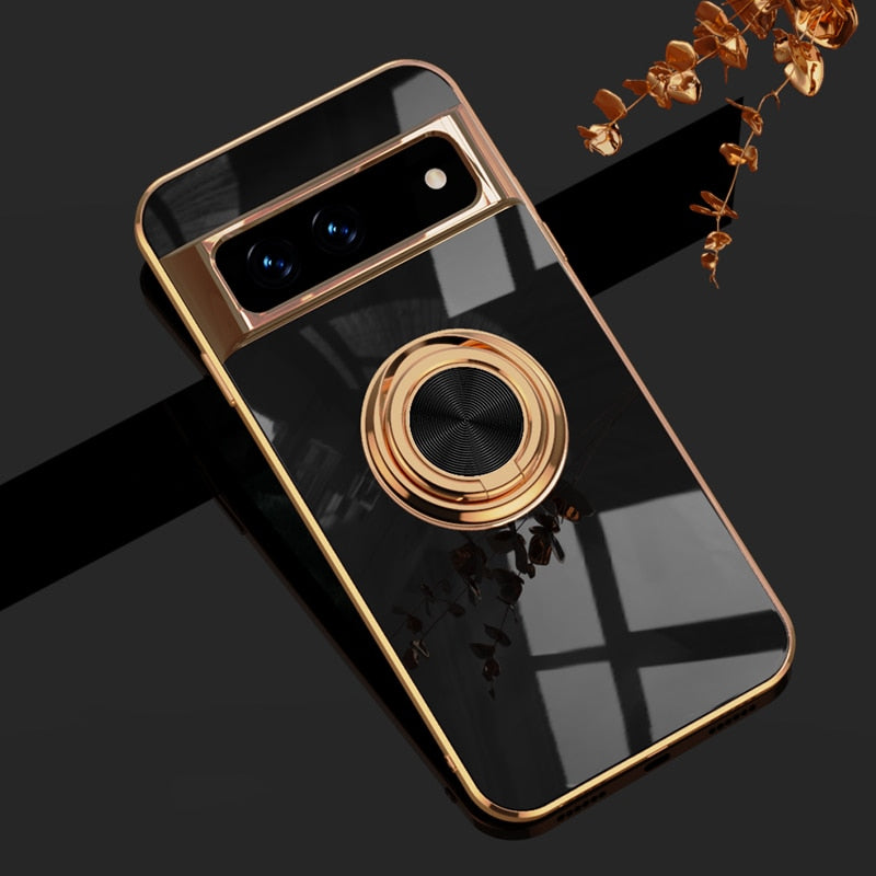 Luxury Plating Silicone Shockproof Phone Case For Google Pixel 7 Series