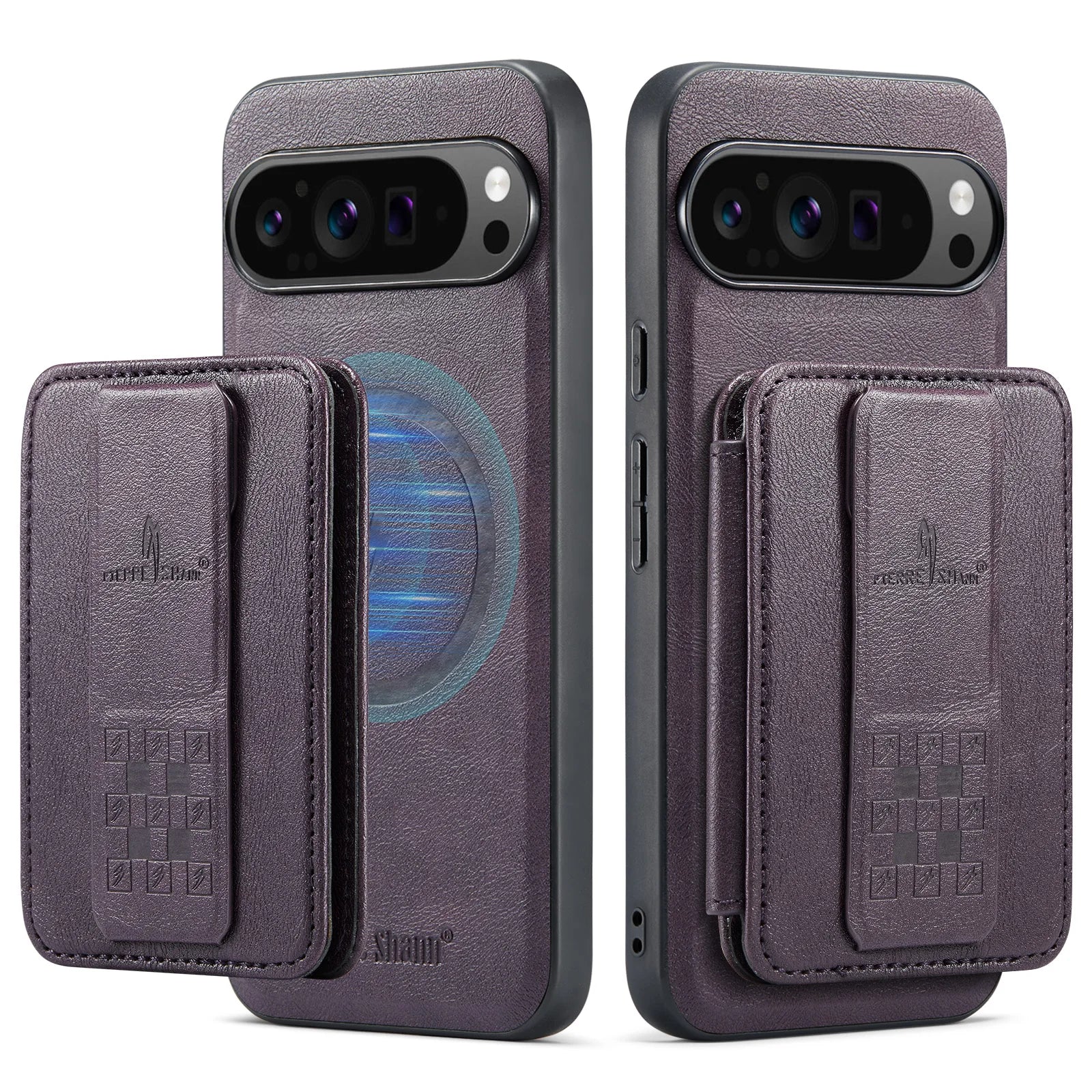 Leather Case with Detachable Magnetic Wallet For Pixel Series