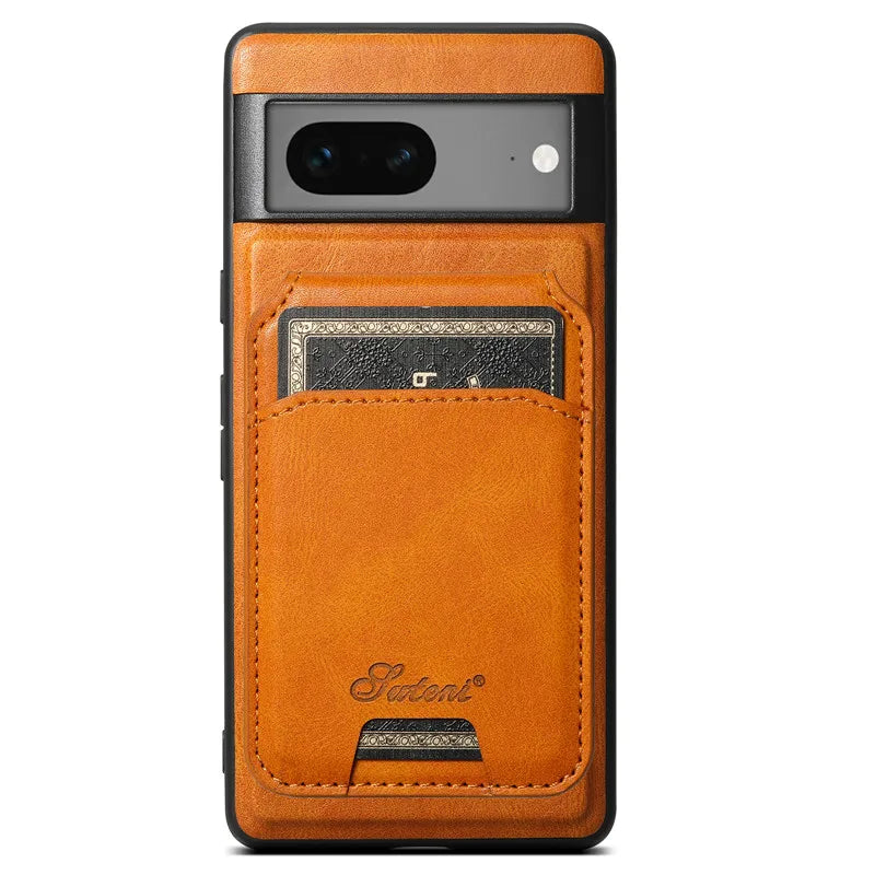 Leather Magsafe Case with Wallet For Pixel Series