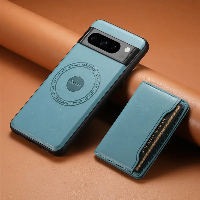 Magsafe Leather Case with Wallet For Pixel Series