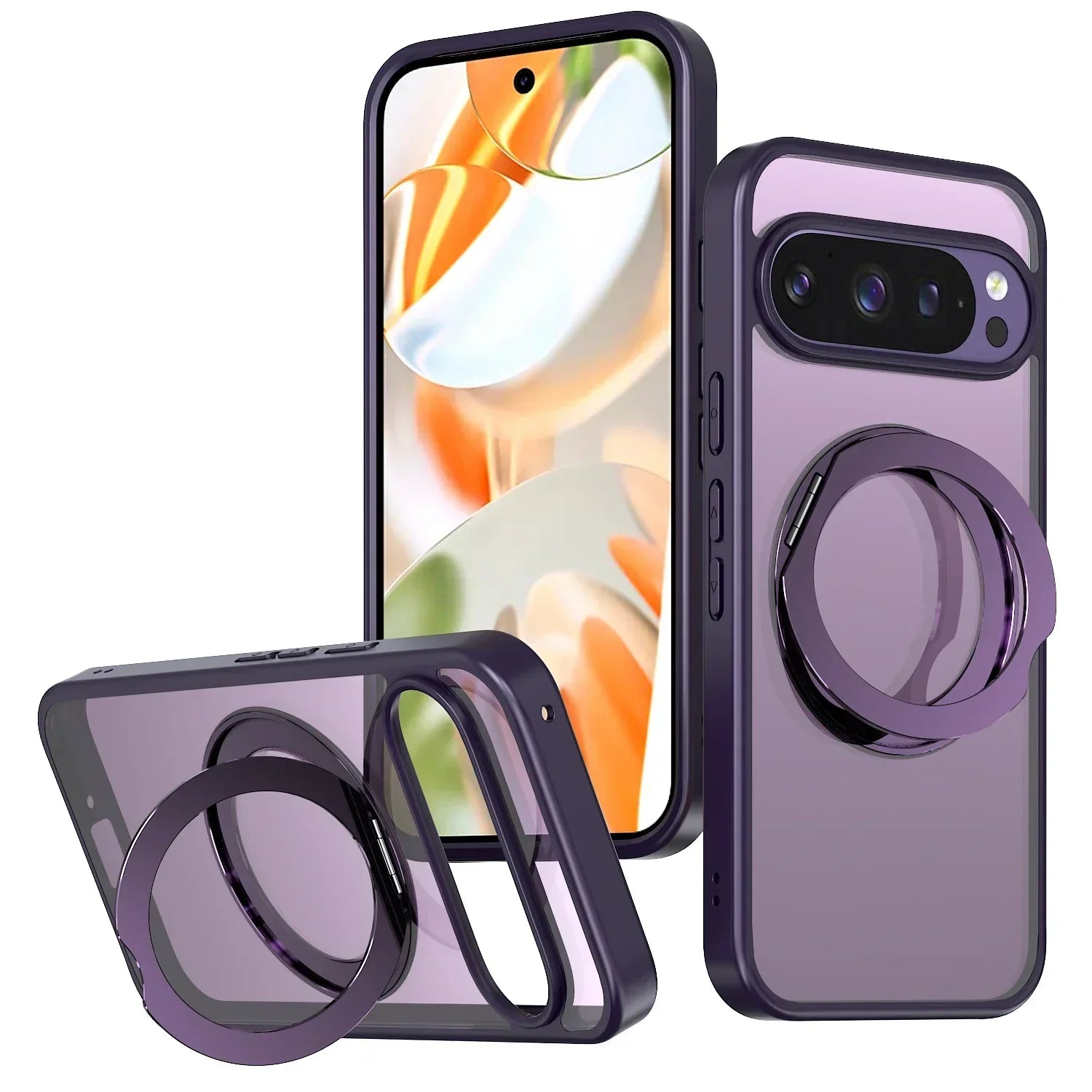 Clear Magnetic Ring Kickstand Case