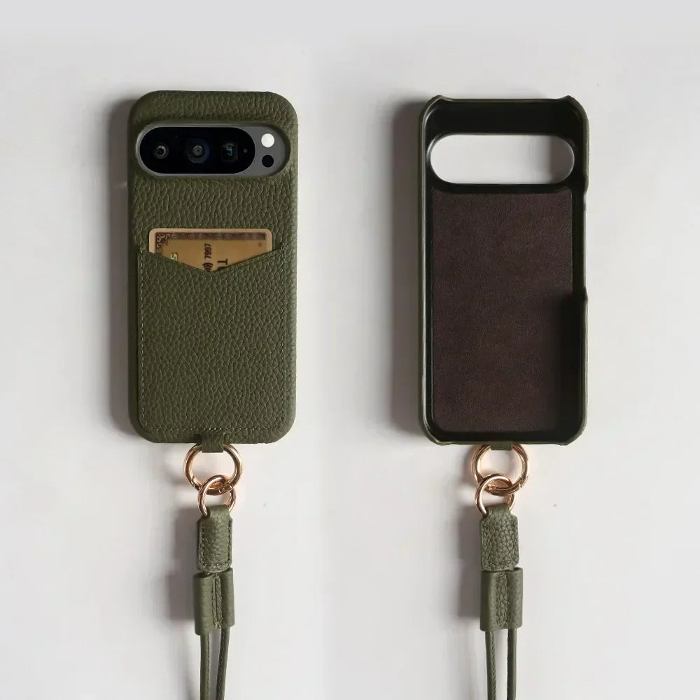Crossbody Leather Case with Card Holder For Pixel Series