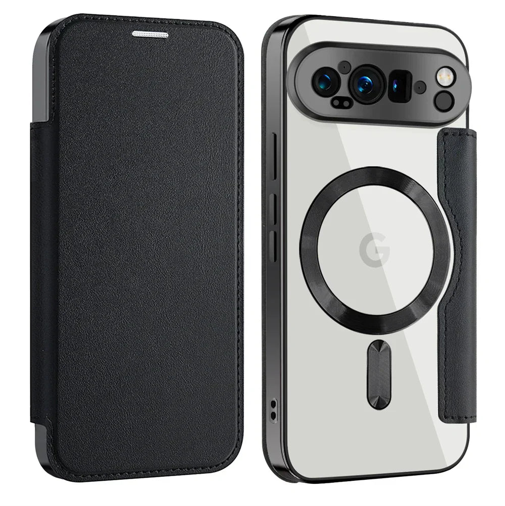 Leather Magsafe Case with Card Slot Holder For Pixel Series