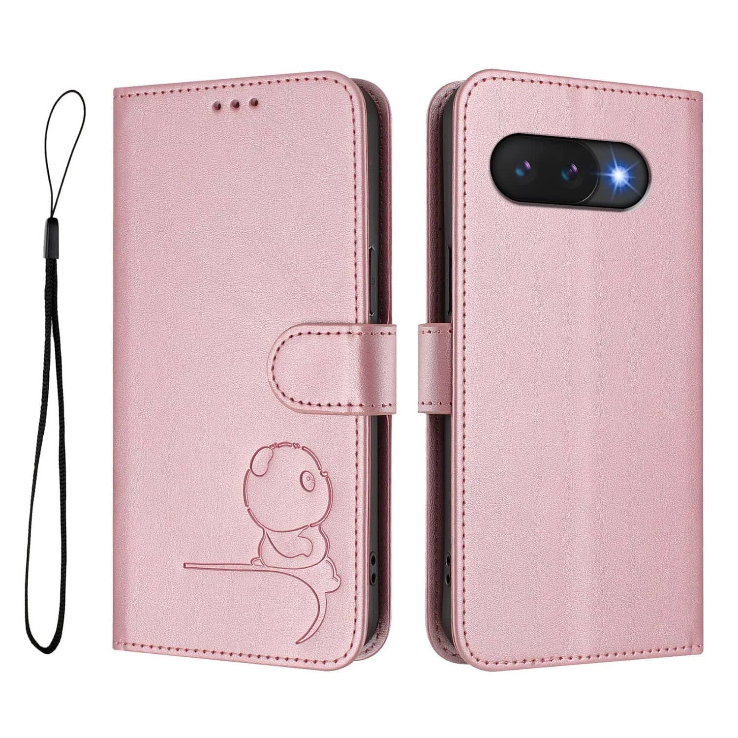 Leather Wallet Case with Strap For Pixel 10a