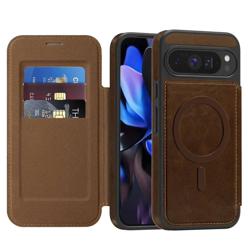 MagSafe Leather Wallet Flip Case