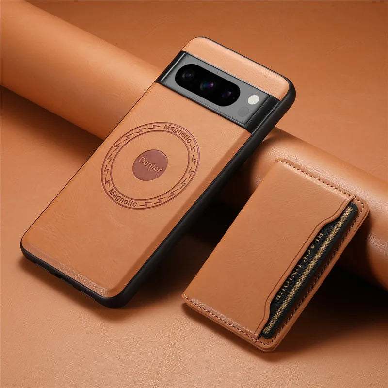 Magnetic Leather Case with Wallet For Google Pixel Series