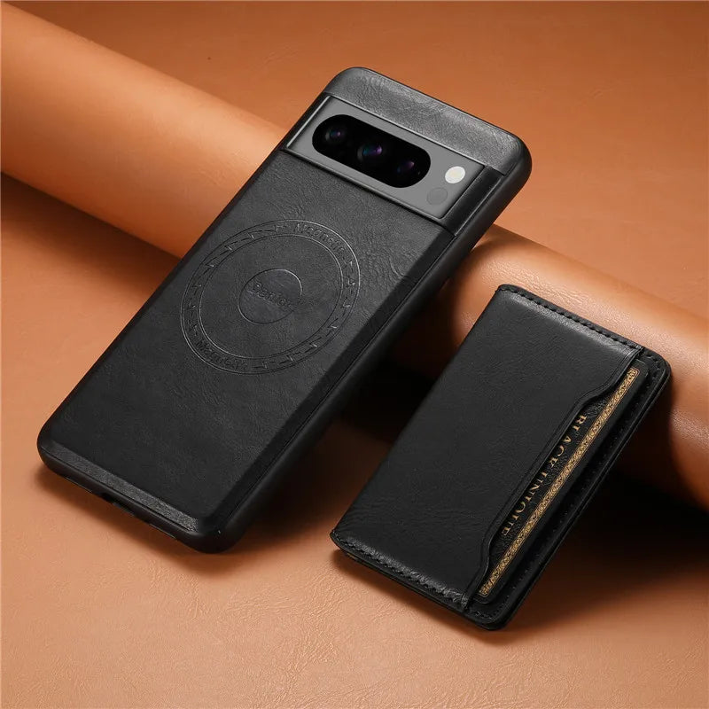 Magnetic Leather Case with Wallet For Google Pixel Series