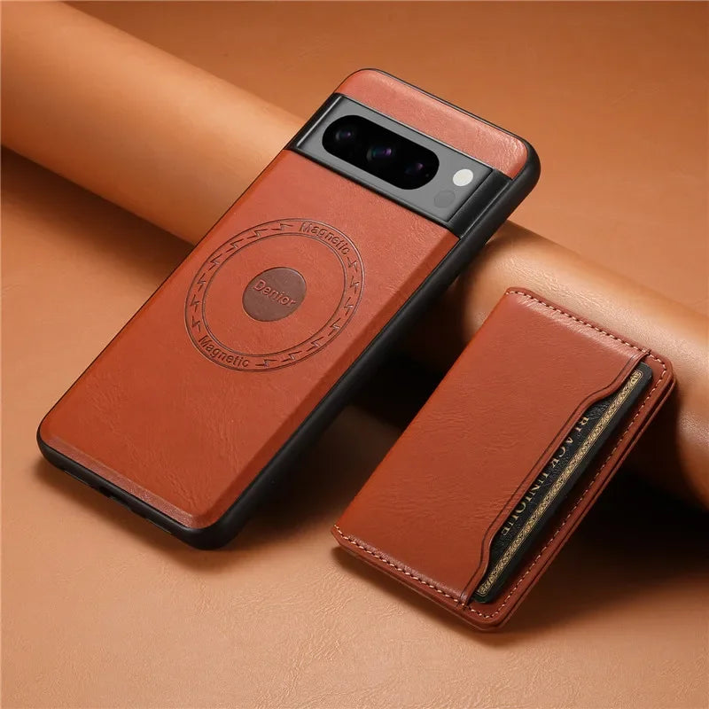 Magsafe Leather Case with Wallet For Pixel Series
