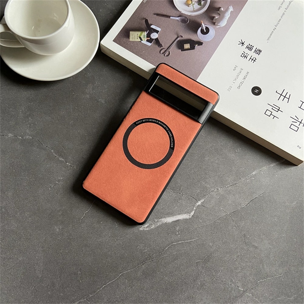 Luxury Magsafe Leather Case For Google Pixel 7 Series