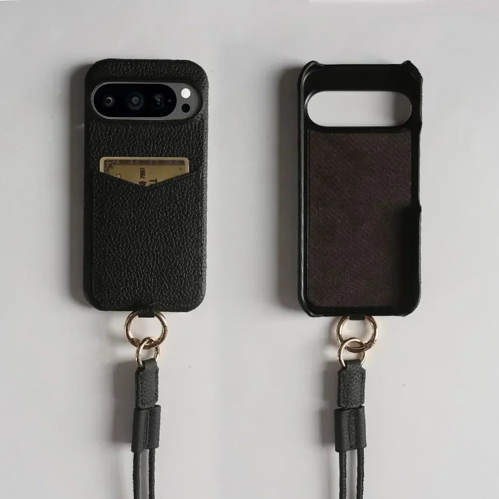 Crossbody Leather Case with Card Holder For Pixel Series