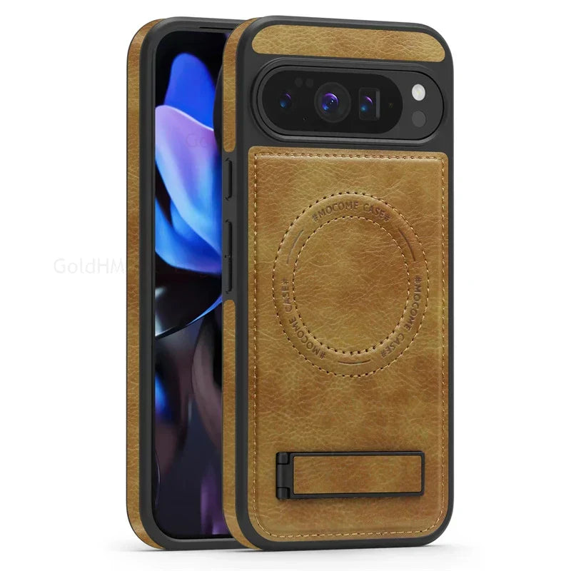 Magnetic Leather Case with Stand
