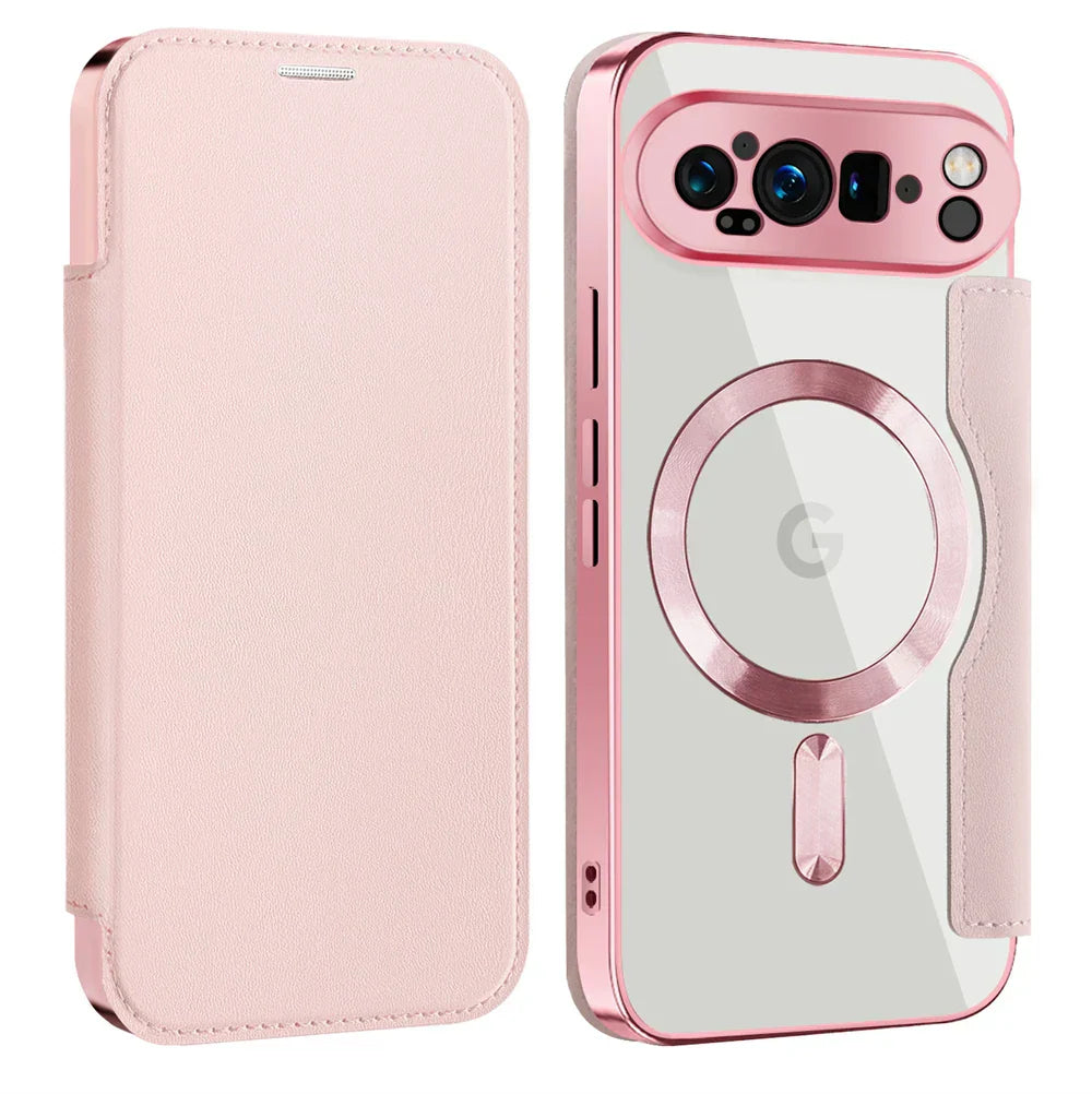 Leather Magsafe Case with Card Slot Holder For Pixel Series
