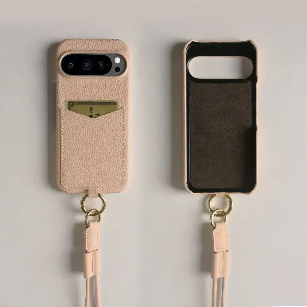 Crossbody Leather Case with Card Holder For Pixel Series