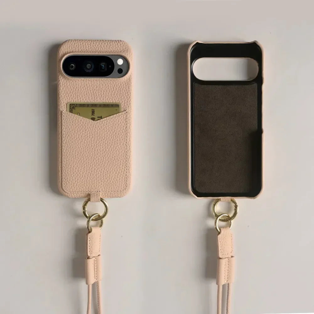 Crossbody Leather Case with Card Holder For Pixel Series