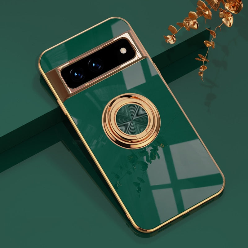 Luxury Plating Silicone Shockproof Phone Case For Google Pixel 7 Series