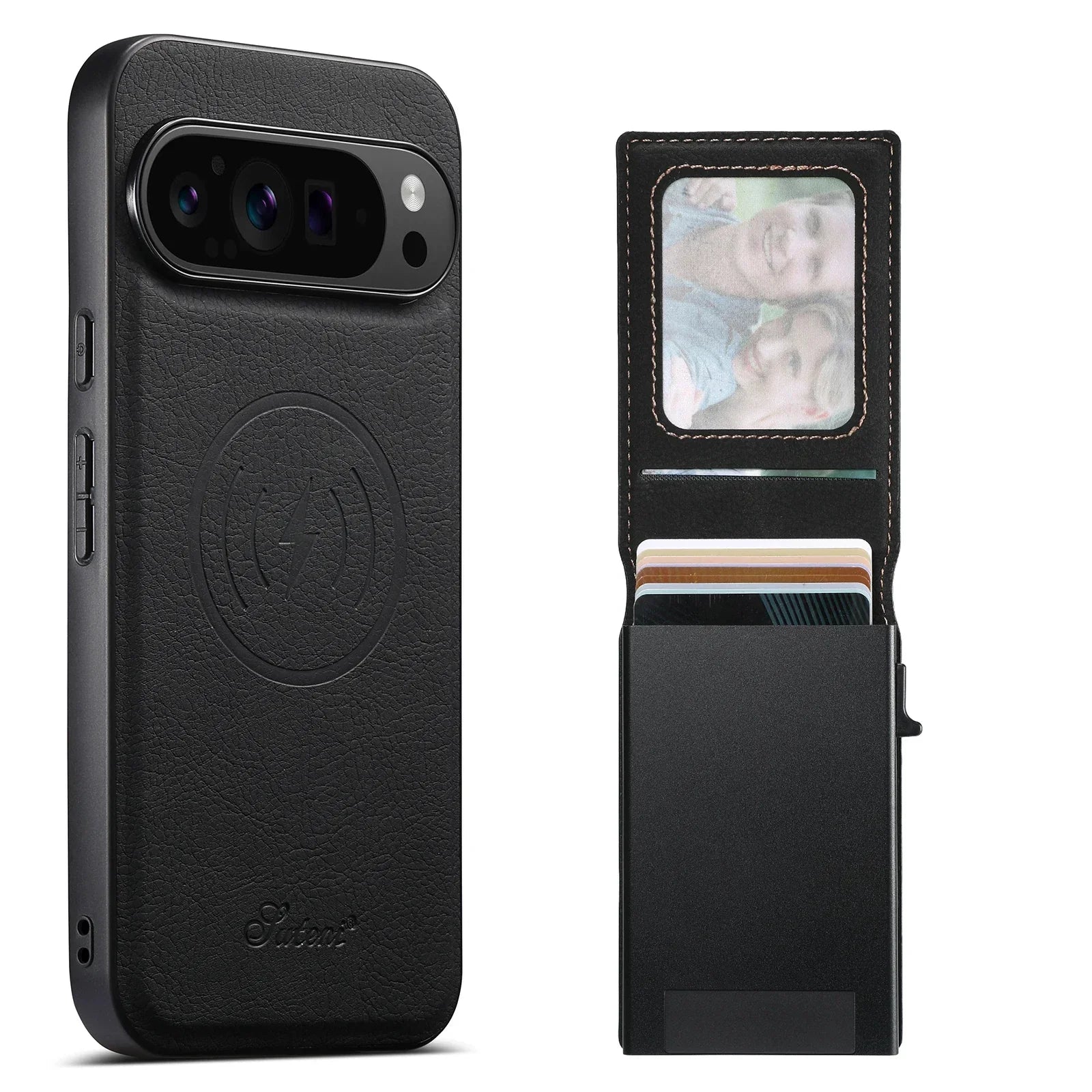 Leather Case with Detachable Wallet Stand For Pixel Series