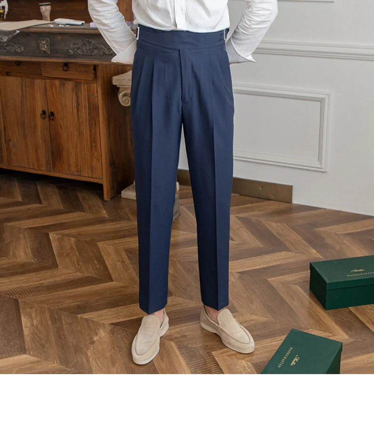 NAVY BLUE CLASSIC BUCKLE GURKHA PANTS BY ATIIRE