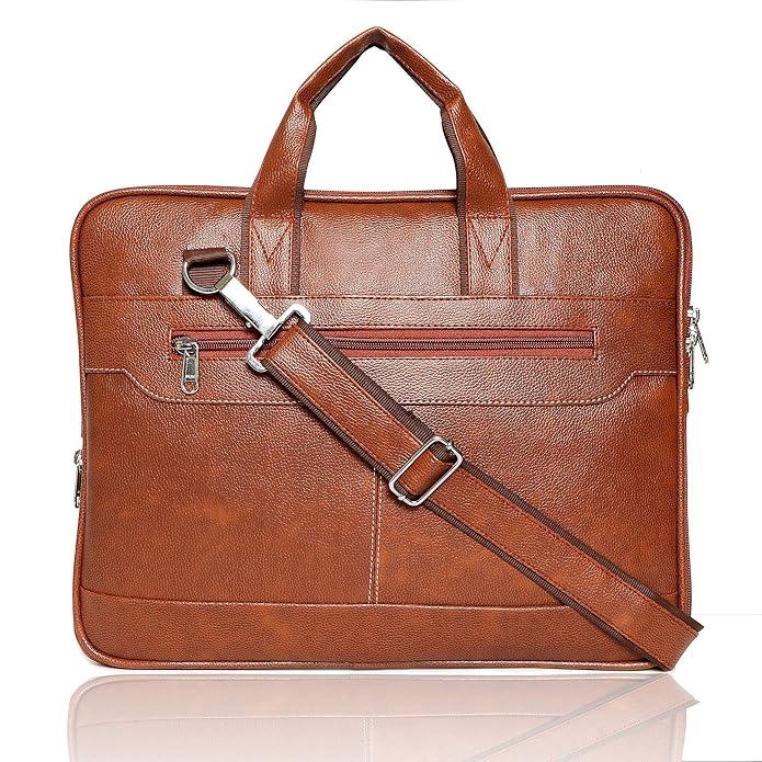 Men's Leather Finish Laptop & Shoulder Bag By ATIIRE