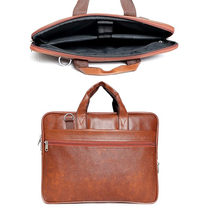 Men's Leather Finish Laptop & Shoulder Bag By ATIIRE