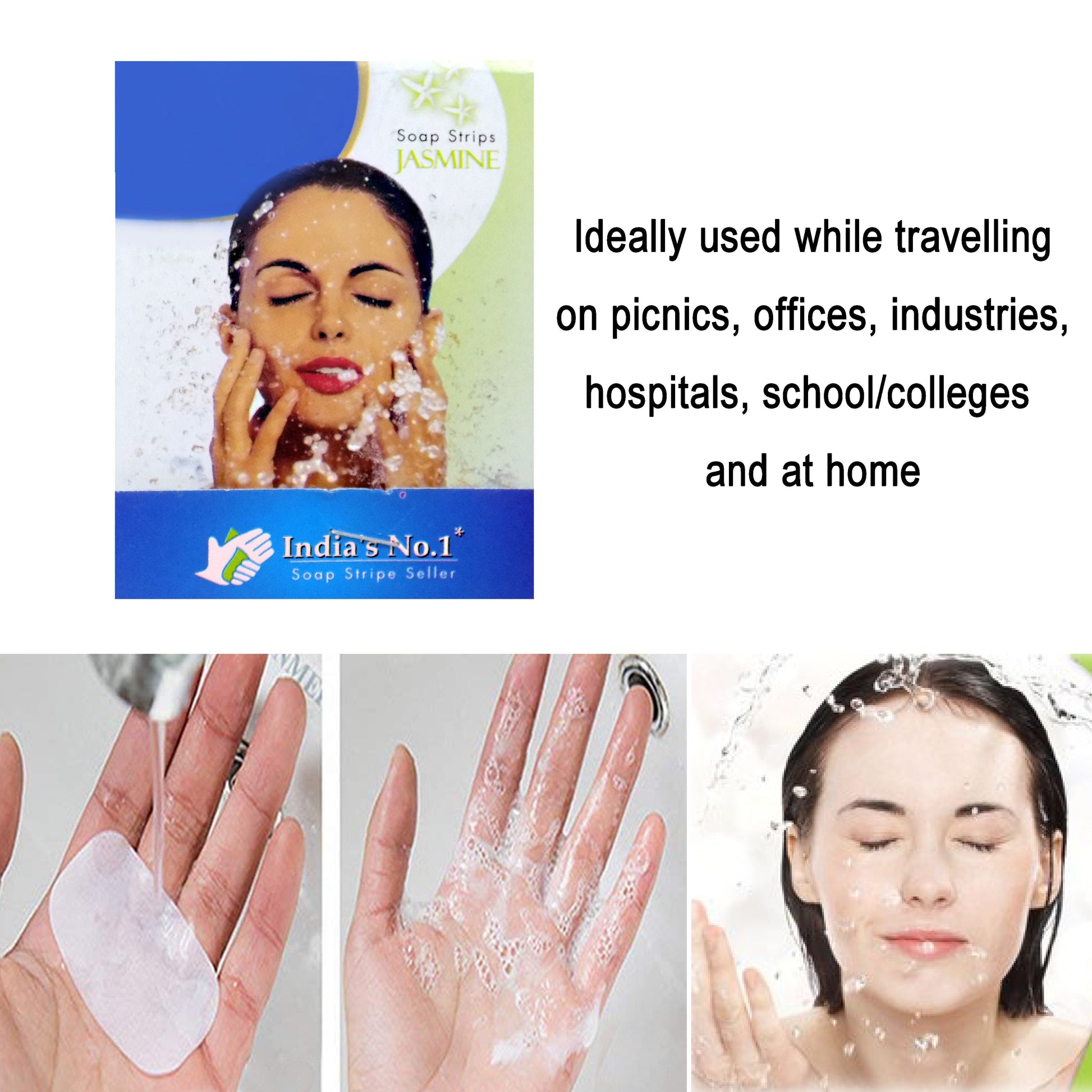 Fresh Paper Soap Strips Traveling Hand Wash with Jasmine Fragrance (100 paper soap strips)