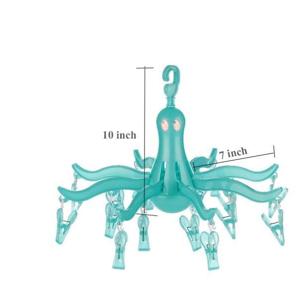 Small Octopus Folding Hanging Dryer Round Folding with 16 Pegs (Multicolor)