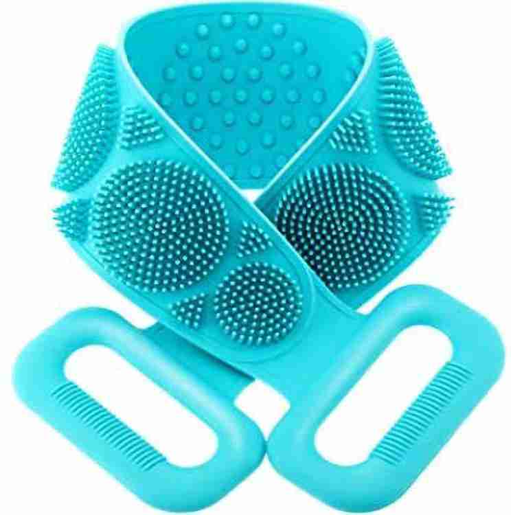 Silicone Body Back Scrubber Double Side Bathing Brush for Skin Deep Cleaning