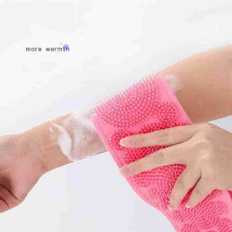 Silicone Body Back Scrubber Double Side Bathing Brush for Skin Deep Cleaning