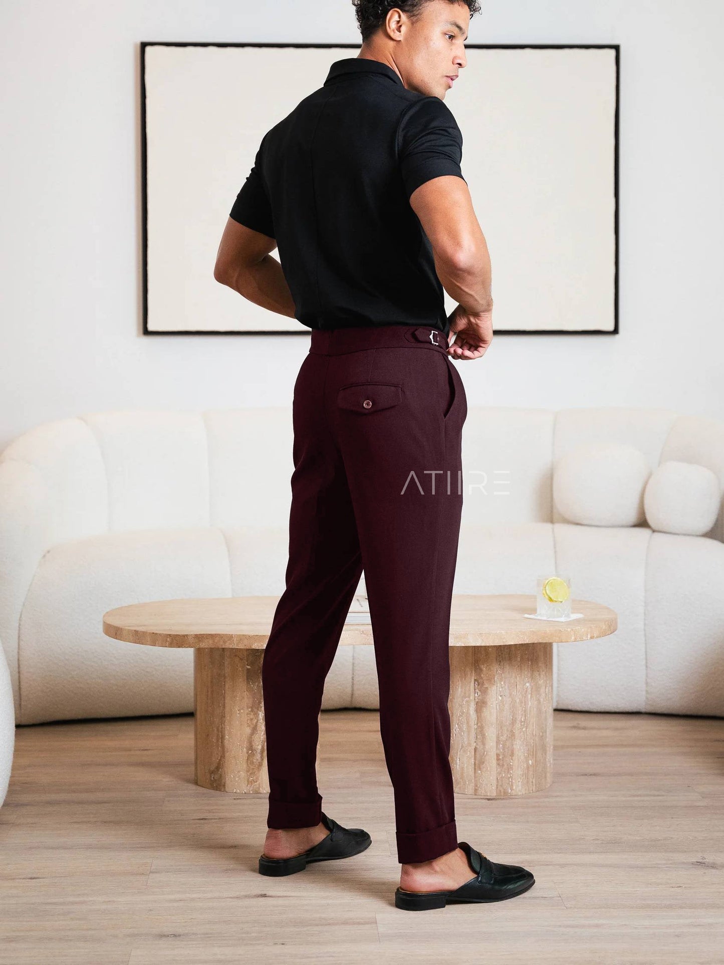 WINE SIGNATURE ITALIAN GURKHA PANTS BY ATIIRE