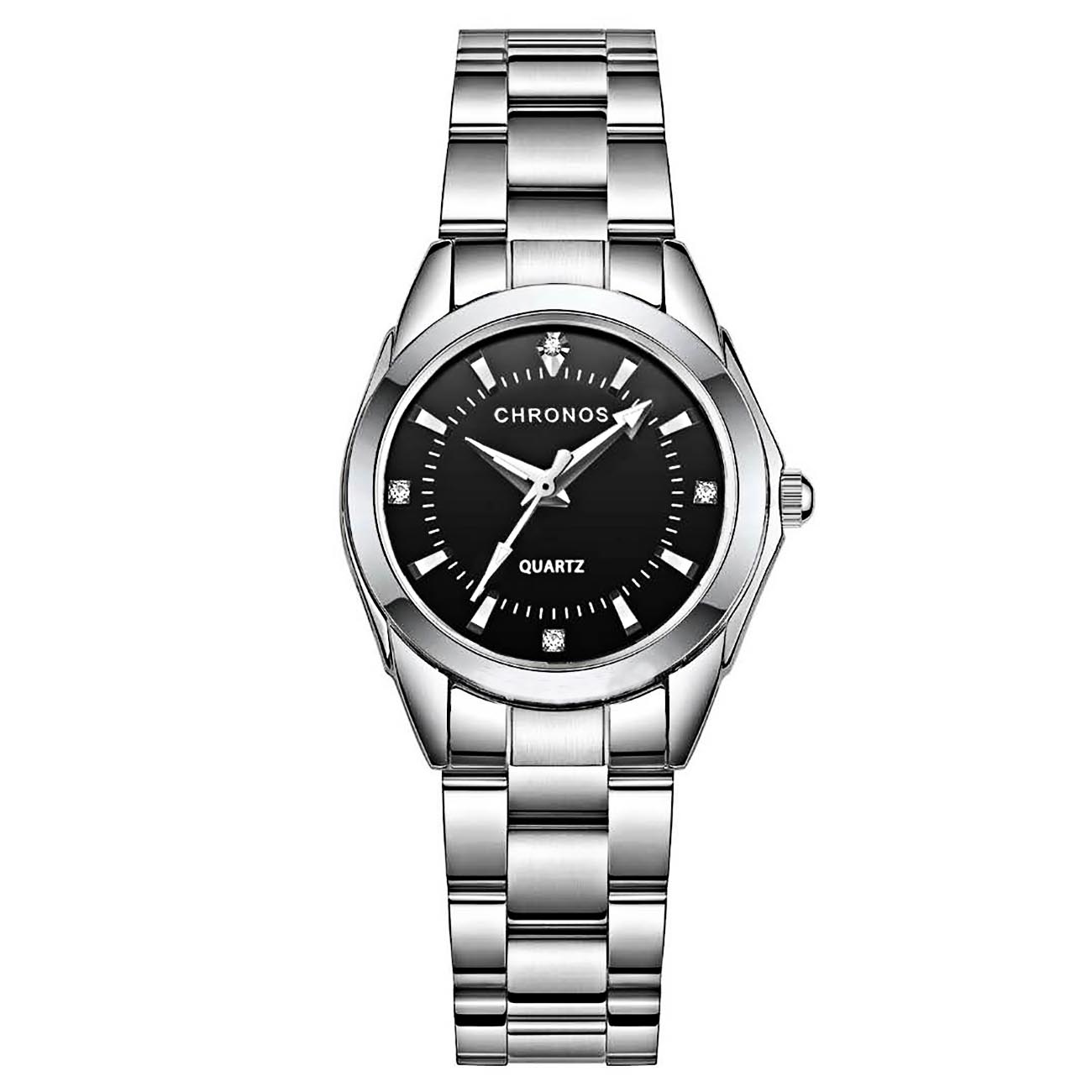 Elegant Crystal Round Quartz Watch
