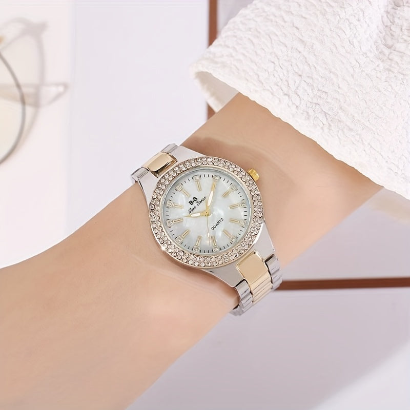 Exquisite Rhinestone Quartz Watch – Sparkling Casual Analog Timepiece