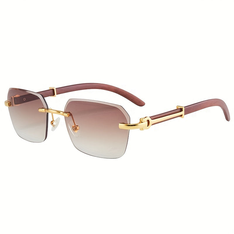 Chic Men's Frameless Square Glasses – Lightweight PC Lens