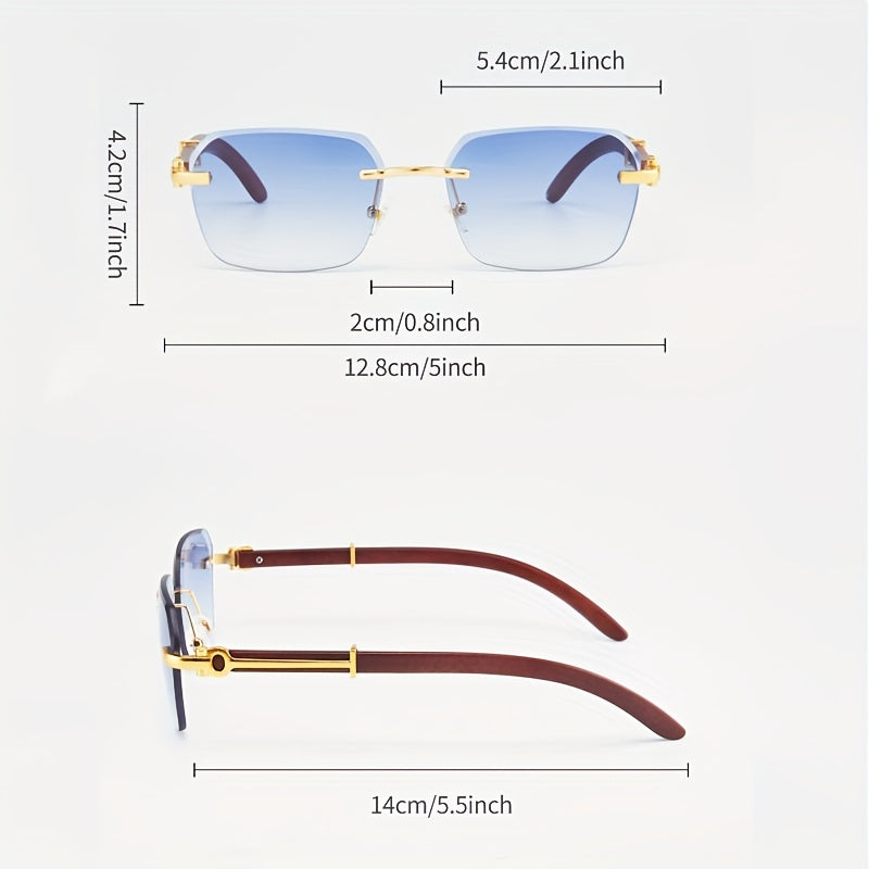Chic Men's Frameless Square Glasses – Lightweight PC Lens