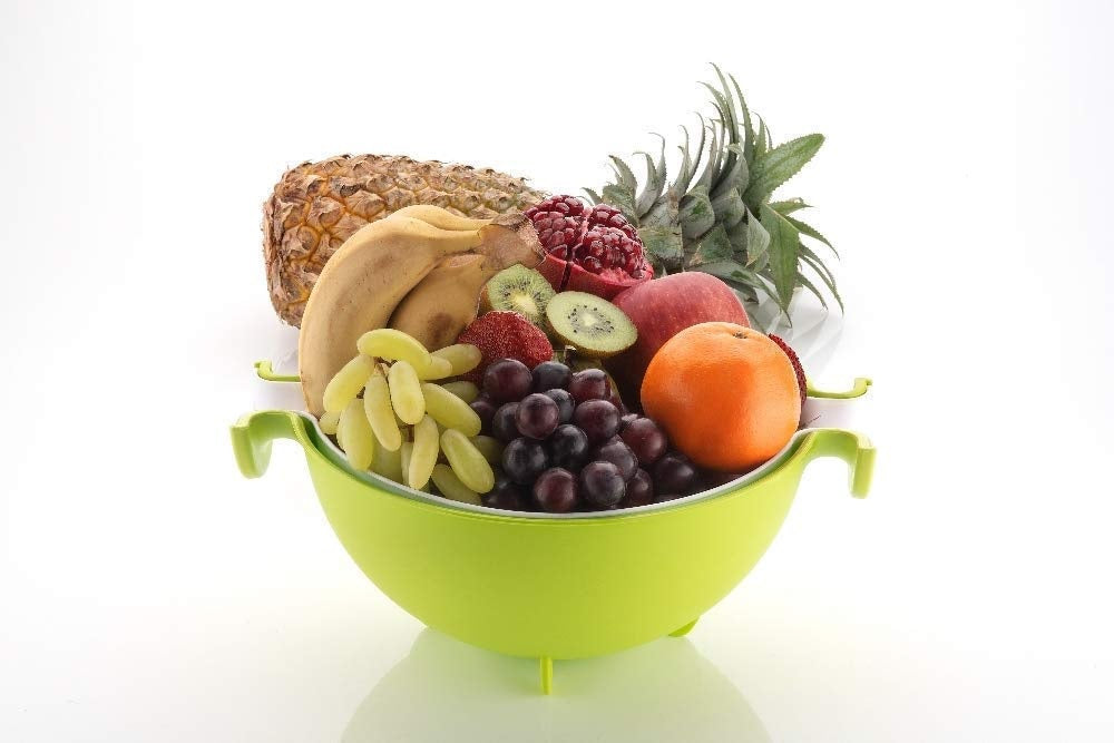 Multifunctional Washing Fruits & Vegetables Basket Strainer and Detachable Drain Basket Bowl