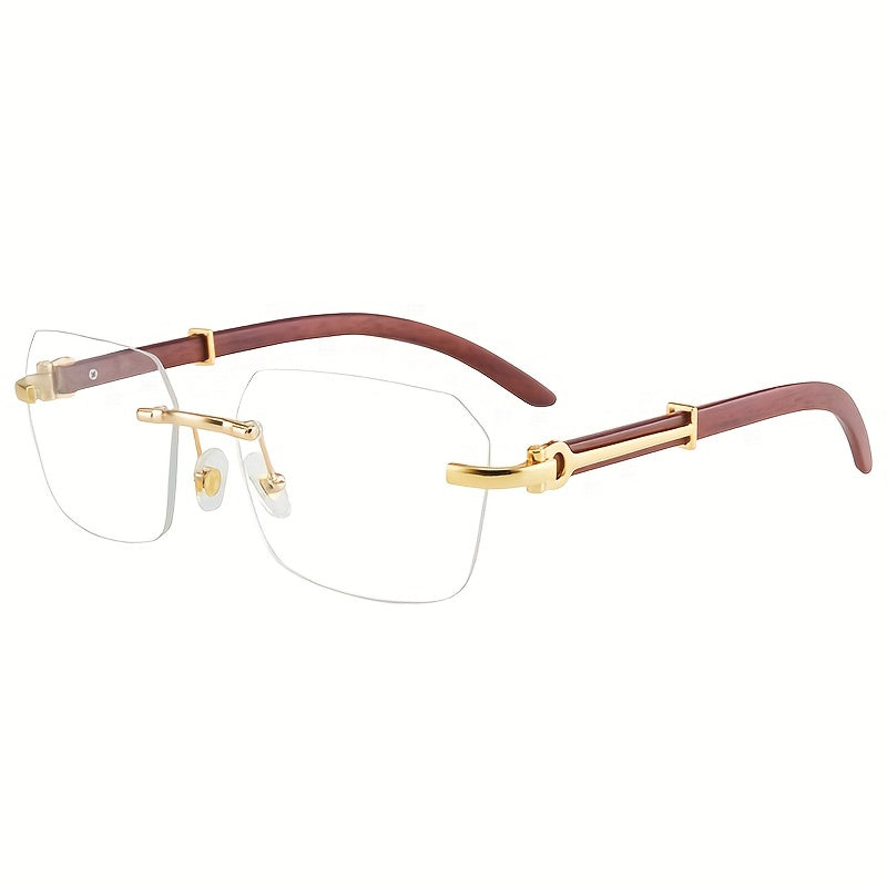 Chic Men's Frameless Square Glasses – Lightweight PC Lens