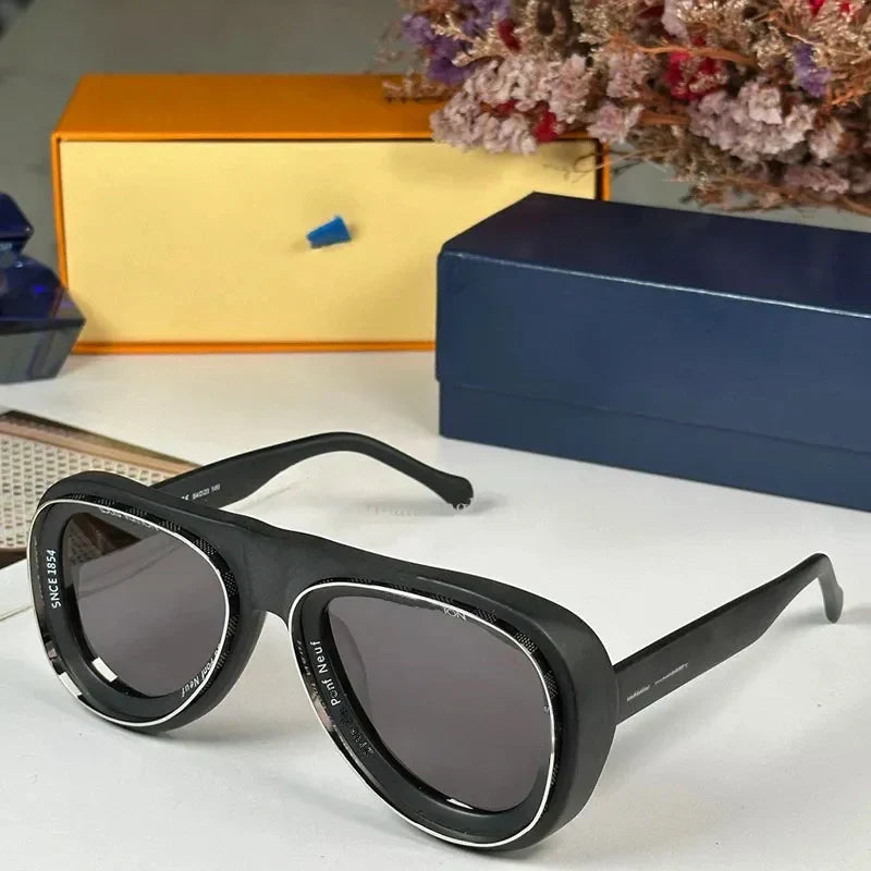 Stylish Rubber Effect Nylon Pilot Frame Sunglasses For Unisex-SunglassesCraft