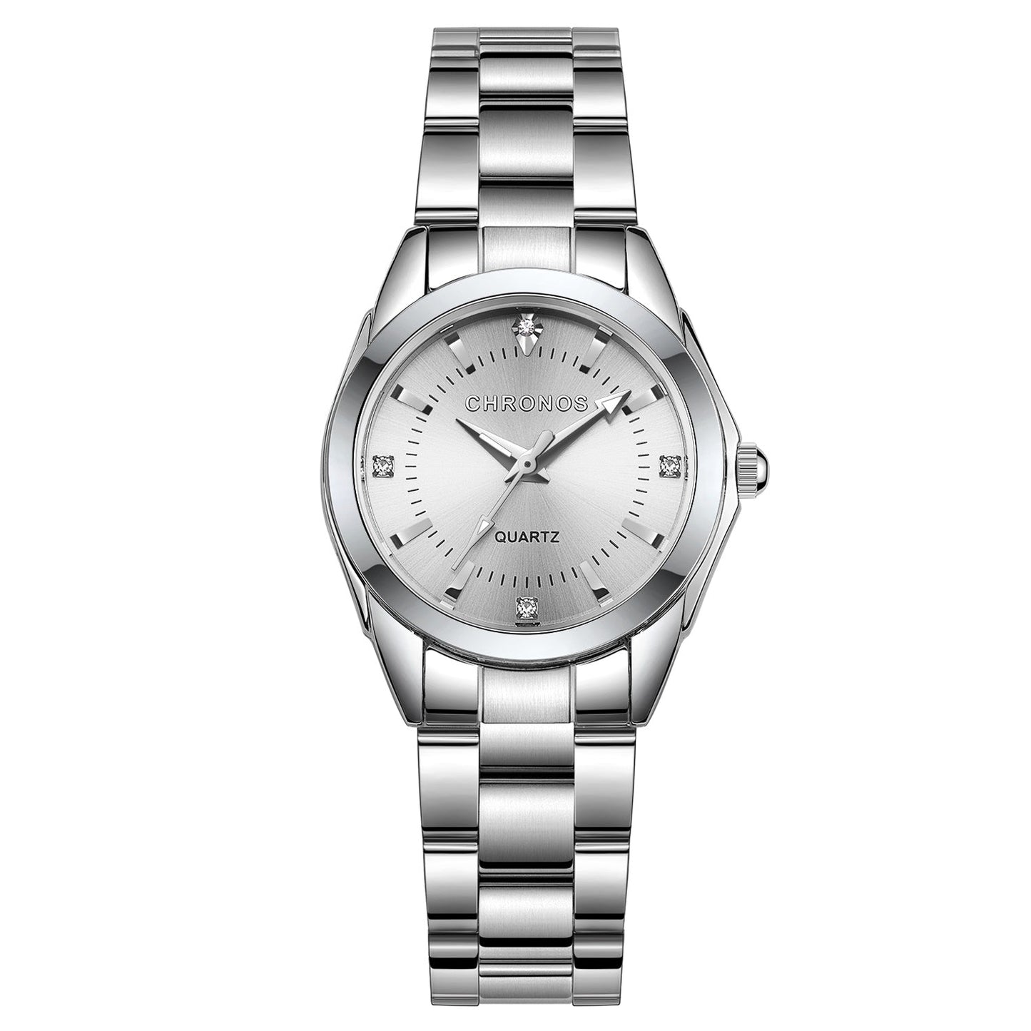 Elegant Crystal Round Quartz Watch