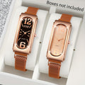 Exquisite Stainless Steel Mesh Band Quartz Watch Set ( 2pcs. set)