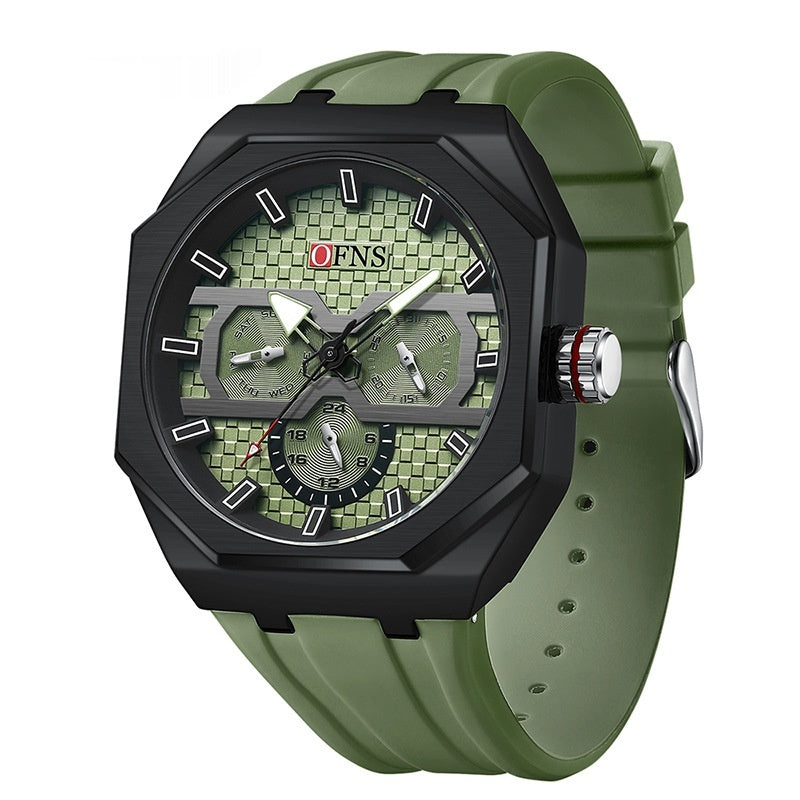 OFNS Three Eyes And Six Needles Fashion Waterproof Quartz Watch For Men 8023