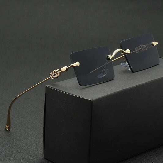 2023 Fashionable Square Rimless Sunglasses For Men And Women-SunglassesCraft