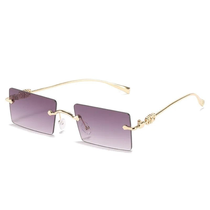 Rimless Rectangle Sunglasses For Men And Women-SunglassesCraft