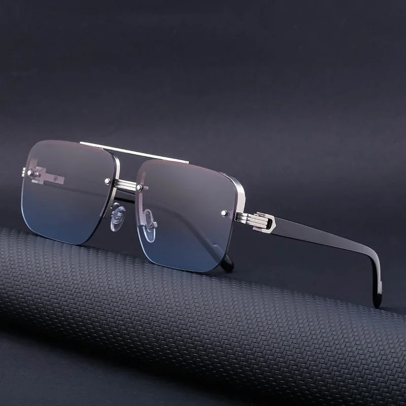 Semi-Rimless Square Gradient Sunglasses For Unisex-SunglassesCraft